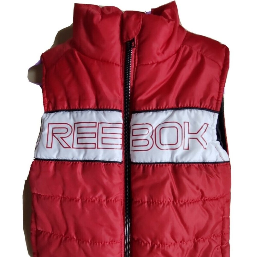 Baby Boy Reebok Puffer Vest Red/White/Black Logo Size 2T.